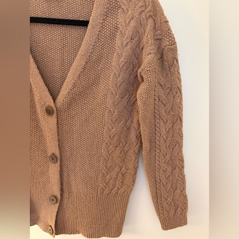 Cable Knit Wool Cotton Blend Cardigan | Scandi Girl | Coastal Grandma | Beach - Picture 4 of 7